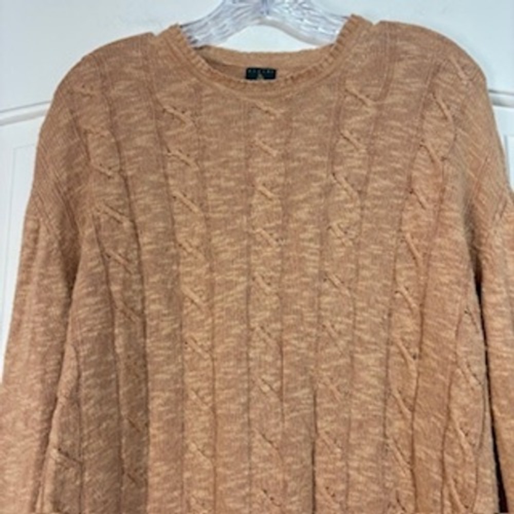 Robert Talbott Men's Copper Cable Knit Sweater Made in Italy Linen/Cotton Size M - Picture 3 of 9